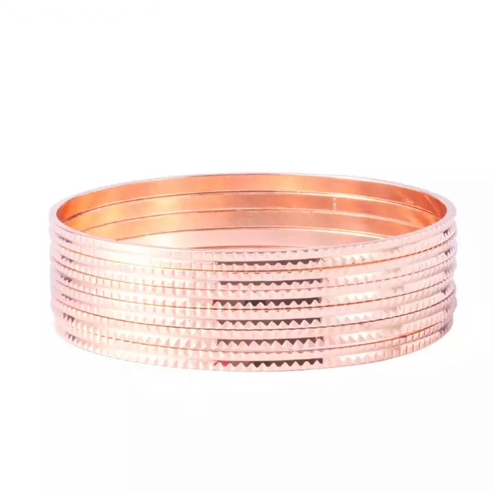 Rose Gold Plated Set of 6 Bangle Bracelets